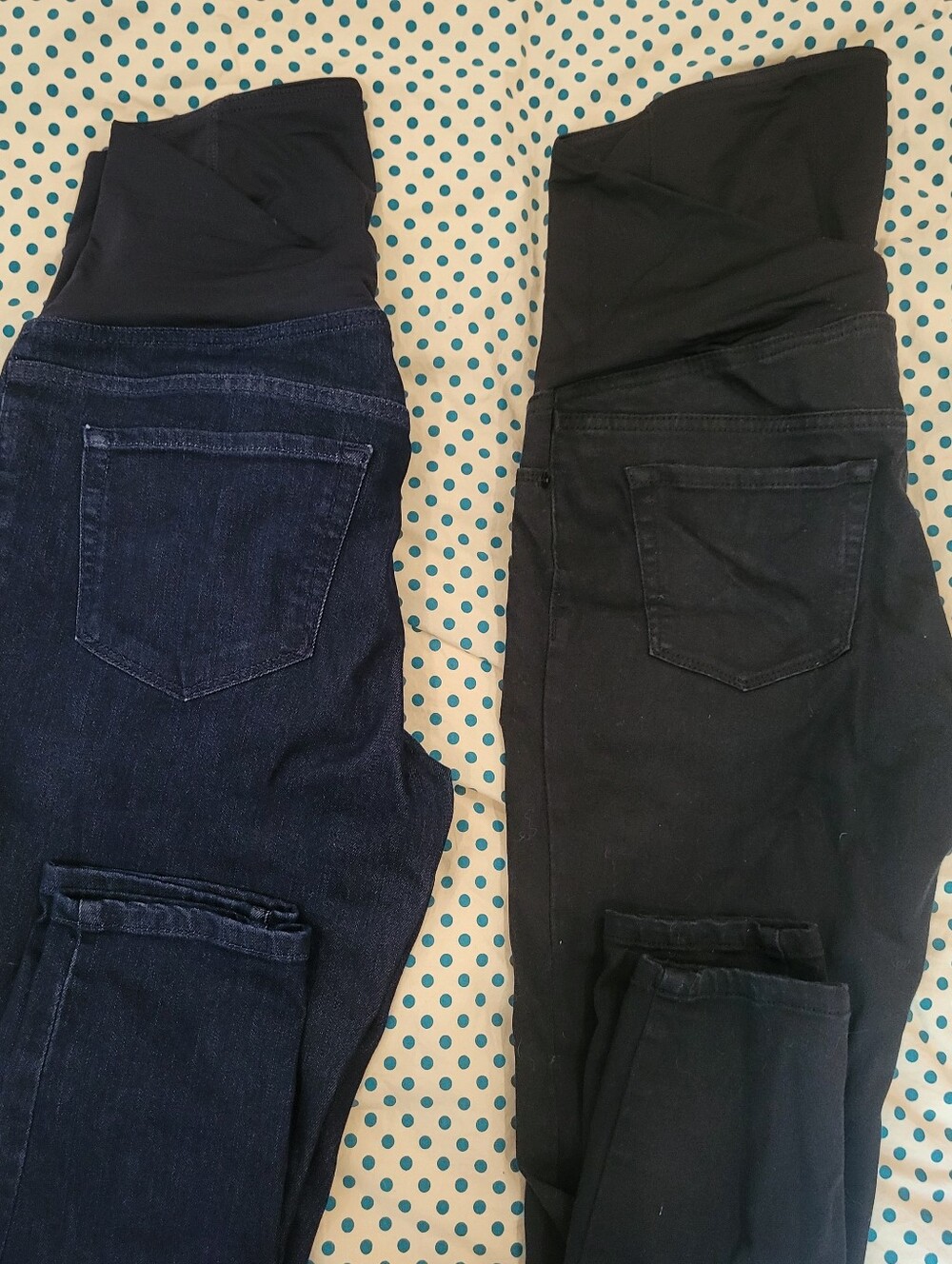 Maternity jeans bundle: navy and black